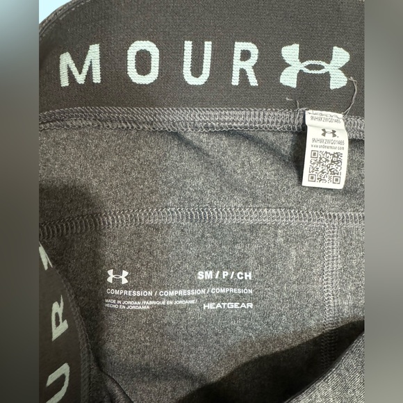 Under Armour Womens HeatGear Leggings (Small) Gray/Aqua - Picture 4 of 5